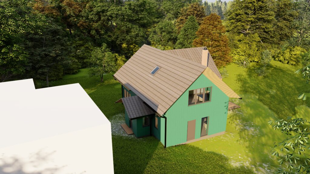 kahekorruseline puitelamu