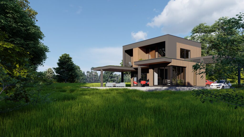 Energiasäästlik moodne puitmaja