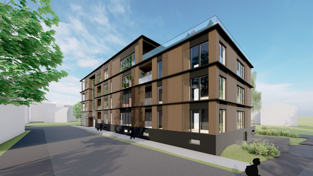 Energiatõhus kortermaja modernse arhitektuuriga